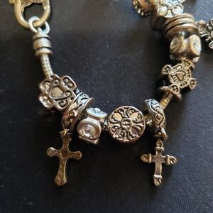 Premier Design Silver-Tone Cross Charm Bracelet - Women's Jewelry